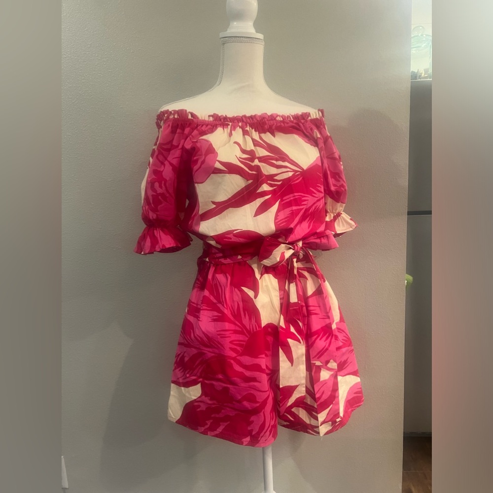 Flying Tomato Hawaiian Print Romper